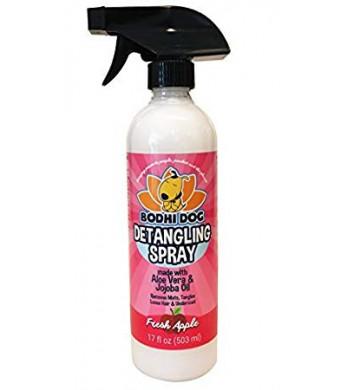 New All Natural Apple Detangling Spray | Remove Tangles While Dematting Dog and Cat Fur and Hair | Soothing Lotion with Conditioning Qualities - Made in USA - 1 Bottle 17oz (503ml)