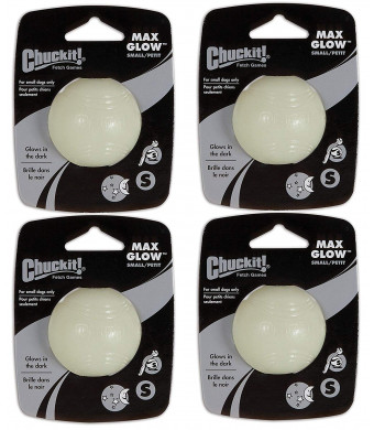 (4 Pack) CHUCKIT Max Glow Balls, Small