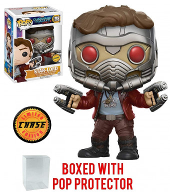 Funko Pop Marvel: Guardians of the Galaxy Vol. 2 - Star Lord Chase Variant Limited Edition Vinyl Figure (Bundled with Pop Box Protector Case)