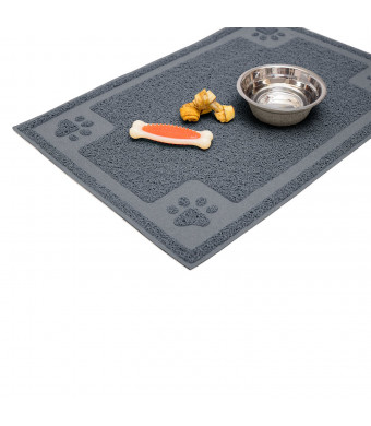 Cavalier Pets, Dog Bowl Mat for Cat and Dog Bowls, Silicone Non-Slip Absorbent Waterproof Dog Food Mat, Easy to Clean, Unique Paw Design