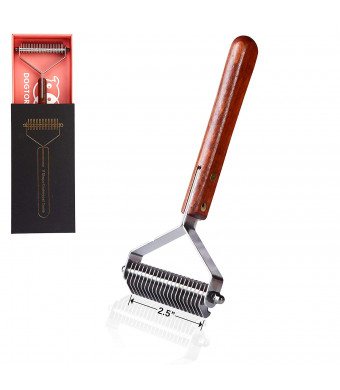 Dogtorkitty Pet Undercoat Rake: Wide Dematting Brush for Shedding Hair, Stainless Steel Fur Stripping Comb