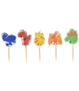 Amscan Character Candles, Dinosaur Icon Candles, Party Supplies, Assorted, 2 1/2", 5ct