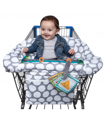 Boppy Luxe Shopping Cart and Restaurant High Chair Cover, Gray Jumbo Dots