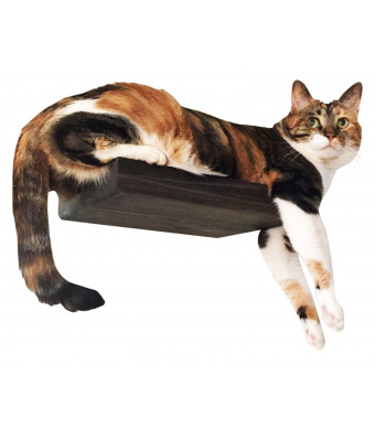 CatastrophiCreations Solid Wood Cat Shelf Handcrafted Wall-Mounted Cat Furniture