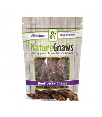 Nature Gnaws Beef Jerky Springs 7-8" (12 Pack) - 100% All-Natural Grass-Fed Free-Range Premium Beef Dog Chews