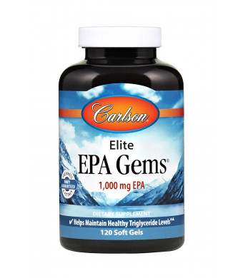 Carlson Elite EPA Gems, 1,000 mg EPA, 120 Soft Gels