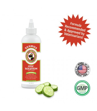 SEAMUS Otic Ear Solution - Best Ear Cleaner for Dogs, Professionally Formulated for Bacteria, Itch, Debris and Smell, Infused with Essence of Cucumber, Melon, Aloe Vera and Oatmeal Extract