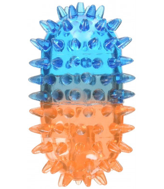 FOUFIT Pill Spiker TPR Dog Chew Toy, 3", Blue/Orange