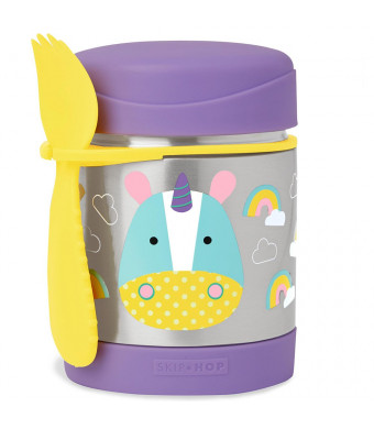 Skip Hop Baby Zoo Little Kid and Toddler Insulated Food Jar and Spork Set, Multi, Eureka Unicorn