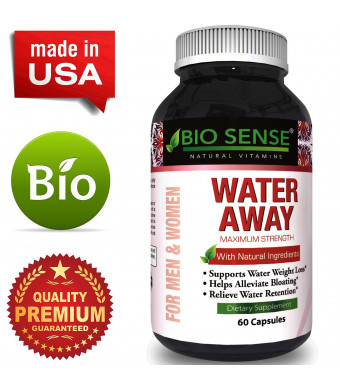 Natural Diuretic Water Away Pills Vitamin B6 Potassium and Dandelion Root Extract Water Retention Anti-Bloating and Swelling Capsules Weight Loss for Women and Men with Antioxidant Green Tea by Bio Sense