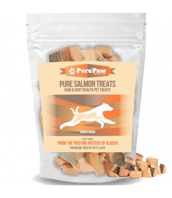 Wild Alaskan Salmon Treats for Dogs and Cats Healthy, Gluten Free, Grain Free, Single Ingredient, Low Carb, All Natural, Soft Training Reward Treats for Puppies, Kittens or Seniors Made in the USA Only