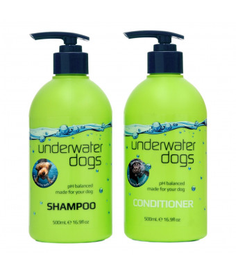 Underwater Dogs - Soap Free Dog Shampoo and Conditioner Set - Vanilla/Coconut - Eliminates Pet Odor and Relieves Itchy Skin