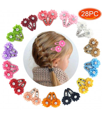 Elesa Miracle Baby Girl Hair Clips Toddlers Infants Kids Hair Grosgrain Ribbon Bow Snap Clips Barrettes
