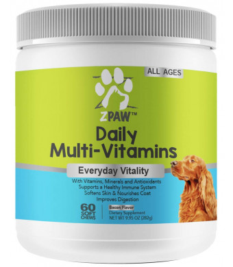 ZPAW Daily Multi-Vitamins and Vitamins for Dogs | for Everyday Vitality with Minerals and Antioxidants from Natural Ingredients to Support a Strong Immune System and Healthy Nervous System