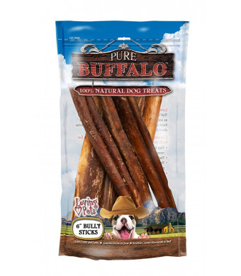 Loving Pets Pure Buffalo 6-Inch Bully Stick Size:Pack of 2