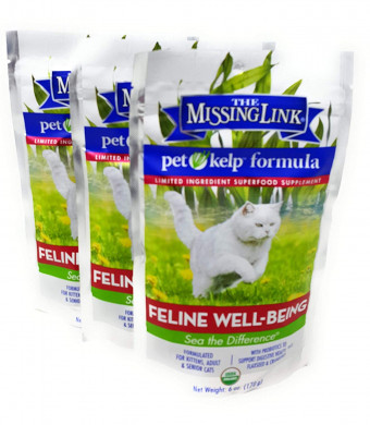The Missing Link Pet Kelp Formula - Feline Well-Being - Limited Ingredient Superfood Supplement For Cats (3 Pack)