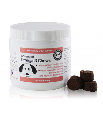 The Institute of Pet Nutrition Omega 3 Fish Oil for Dogs, Salmon Oil Supplement Alternative, EPA and DHA Soft Chews for Dogs, Essential Fatty Acids to Boost Your Dogs Immune System