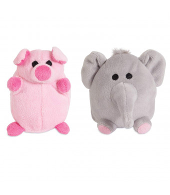 ZOOBILEE 32023 Mini Elephant and Pig Dog Toy (2 Pack)