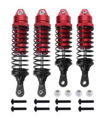 Hobbypark 4PCS Aluminum Front and Rear Shock Absorber Assembled Red for 1/10 Traxxas Slash 4x4 4WD Option Parts