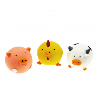 SINDBIN Latex Squeaky Dog Toy,Colors Vary (3 Animals)