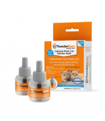 ThunderEase Multicat Calming Pheromone Diffuser Refill - Reduce Cat Conflict, Tension and Fighting