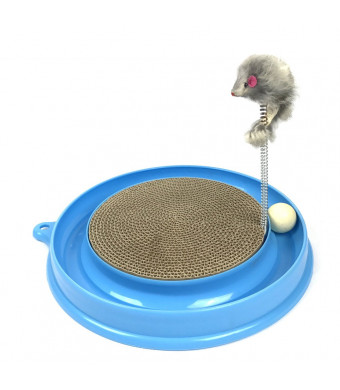 Irispets Scratcher Kitten, Cat and Cardboard Scratcher Cat Track Toy Catch The Mouse and Track Exercise Ball Toy, Fun Interactive Cat Track Toys for Multiple Cats, kitten to Play with bag Catnip
