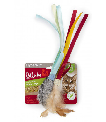 Petlinks 49711 Romp Rings with Ribbons Hyper Nip Catnip Toy (2 Pack)