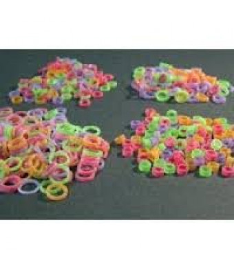 100 pack Orthodontic Elastics Rubber Bands 3/8 Mixed Neon Colors Great for Dog Grooming Top Knots, Bows, Braids, and Dreadlocks