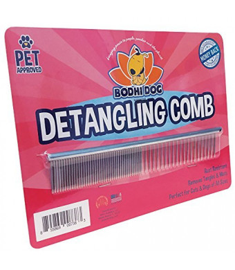 Premium Detangling Comb for Dogs and Cats | Detangler Grooming Brush for Pets | Remove Knots, Tangles, Matted Fur and Knotted Hair