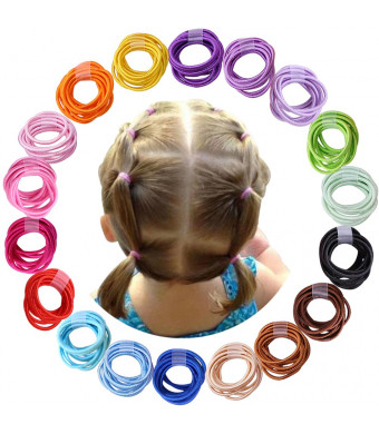 180pcs 2mm Mix Colors Baby Elastic Hair Ties Hair Bands Holders Headband Hair Accessories for Baby Girls Infants Toddlers