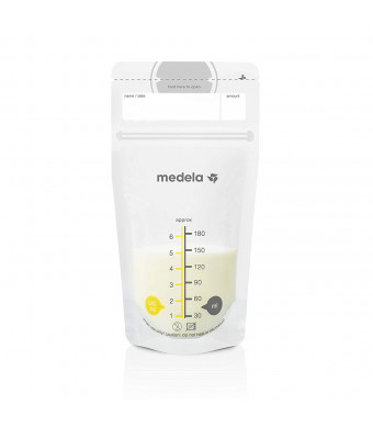 Medela, Breast Milk Storage Bags, Ready to Use, Milk Storage Bags for Breastfeeding, Self-Standing Bag, Space-Saving Flat Profile, Hygienically Pre-Sealed, 6 oz. Capacity, 100 Count