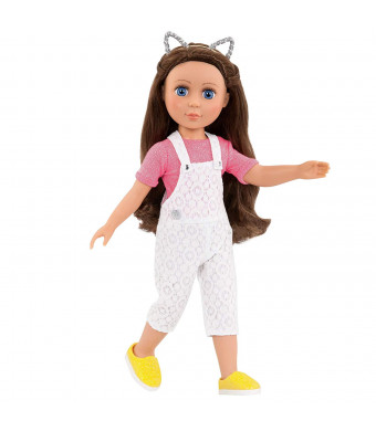 Glitter Girls by Battat  Glisten and Glam - Lace Overalls and Cat Ear Deluxe Outfit - 14" Doll Clothes and Accessories For Girls Age 3 and Up  Children'S Toys