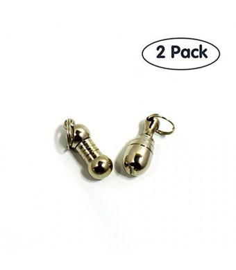 S-Lifeeling 2 Pcs Dogs Cats ID Tag, Bullet Shape Waterproof Brass ID Tags Identity Bottle Tube for all Pets, Bag Key Flash Card ID Tags