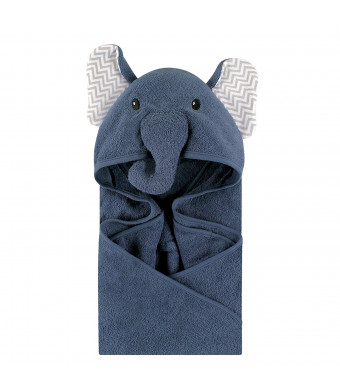 Little Treasure Animal Face Hooded Towel, Chevron Elephant