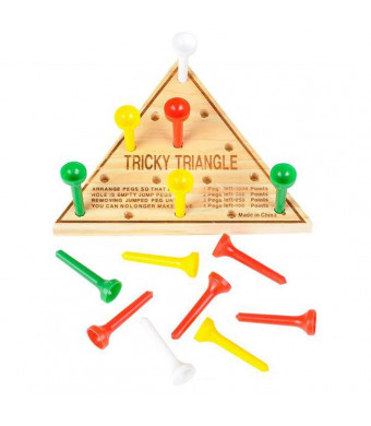 3 X Wooden Triangle I.Q. Test Solitaire Peg Game by Unknown