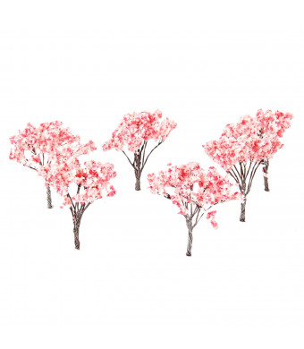 20pcs 6.5cm Blossom Cherry HO OO Scale Model Trees Scenery Railroad Layout Scene