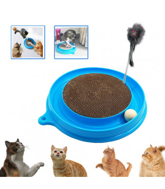 AUOON Cat Turbo Scratcher Toy, Cat Turbo Toy, Post Pad Interactive Training Exercise Mouse Play Toy with Turbo and Ball
