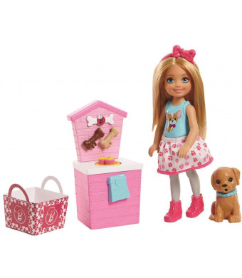 Barbie Sisters Chelsea Doll and Puppy Food Stand, Blonde