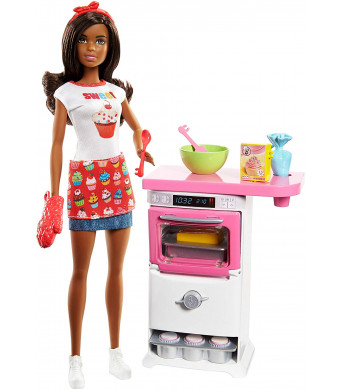 Barbie Bakery Chef Doll and Playset, Brunette