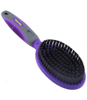 Hertzko Bristle Brush for Dogs and Cats with Long or Short Hair - Dense Bristles Remove Loose Hair, Dander, Dust, and Dirt from Your Pet's Top Coat