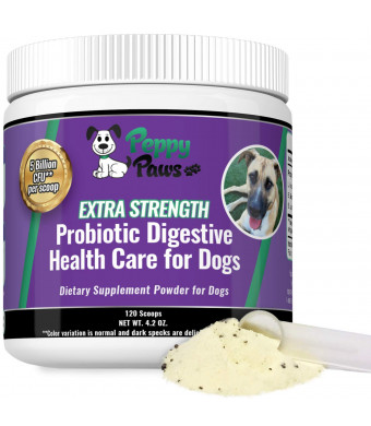 Probiotics for Dogs - Improves Dog Diarrhea - Constipation - Gas - Yeast - Bad Breath - Dog Allergies - All Natural Probiotic Powder - 5 Billion CFUs - Probiotics for Puppies to Seniors - 120 Scoops