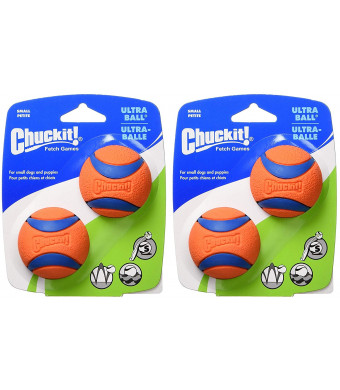 Petmate 17020 2" Small Orange Chuckit! Ball Ultra 2 Pack