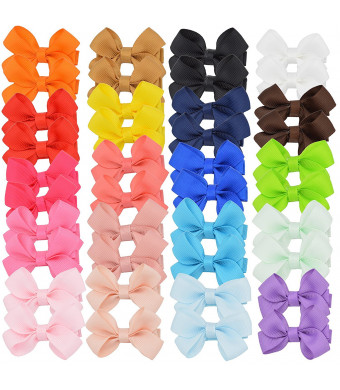 Baby Girls Hair Bows Ribbon Covered Hair Clips Barrettes for Baby Fine Hair Toddlers Teens