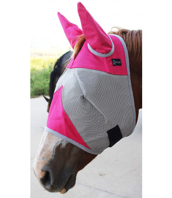 CHALLENGER Equine Horse Fly Mask Ears Summer Spring Airflow Mesh UV Mosquitoes Bugs 73281