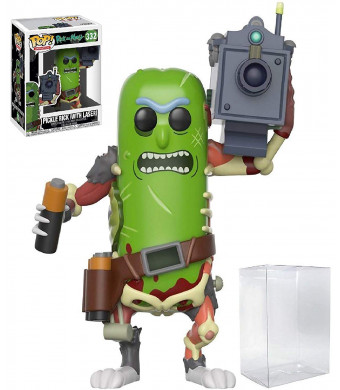 Funko Pop! Animation: Rick and Morty - Pickle Rick with Laser Cannon #332 Vinyl Figure (Bundled with Pop Box Protector Case)