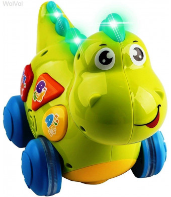 WolVol Talking Dinosaur Toy with Lights and Sounds for Kids - Teaching, Learning, Activity, Walking and Fun Action