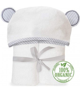 Organic Bamboo Hooded Baby Towel - Soft, Hooded Bath Towels with Ears for Babies, Toddlers - Hypoallergenic, Large Baby Towel | Perfect Baby Shower Gift for Boys and Girls by San Francisco Baby