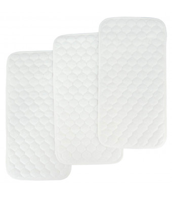 Bamboo Quilted Thicker Longer Waterproof Changing Pad Liners for Babies 3 Count (White Gourd Pattern) by BlueSnail