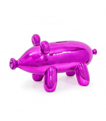 Made By Humans Balloon Piggy Money Bank - Unique Ceramic Piggy Bank Gift - Perfect for Newborn Baby Girls, Teens, Women, Pink