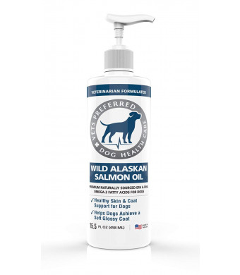 All New! Premium Wild Alaskan Salmon Oil for Dogs - Creates Healthy Dog Coat, Boosts Immune System and Heart Health - Veterinarian-Grade  All Natural Dog Salmon Oil Rich in EPA and DHA (15.5 oz)
